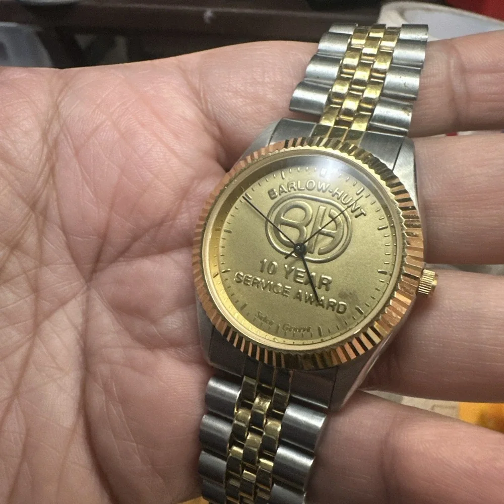 Working Vtg Selco Geneve Watch Barlow-hunt Watch‎ Two Tone New Battery 35mm 8.5